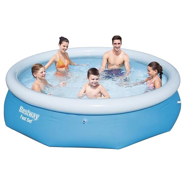 10Ft Bestway Inflatable Fast Set Pool With Filter Pump 57270 Outside Play