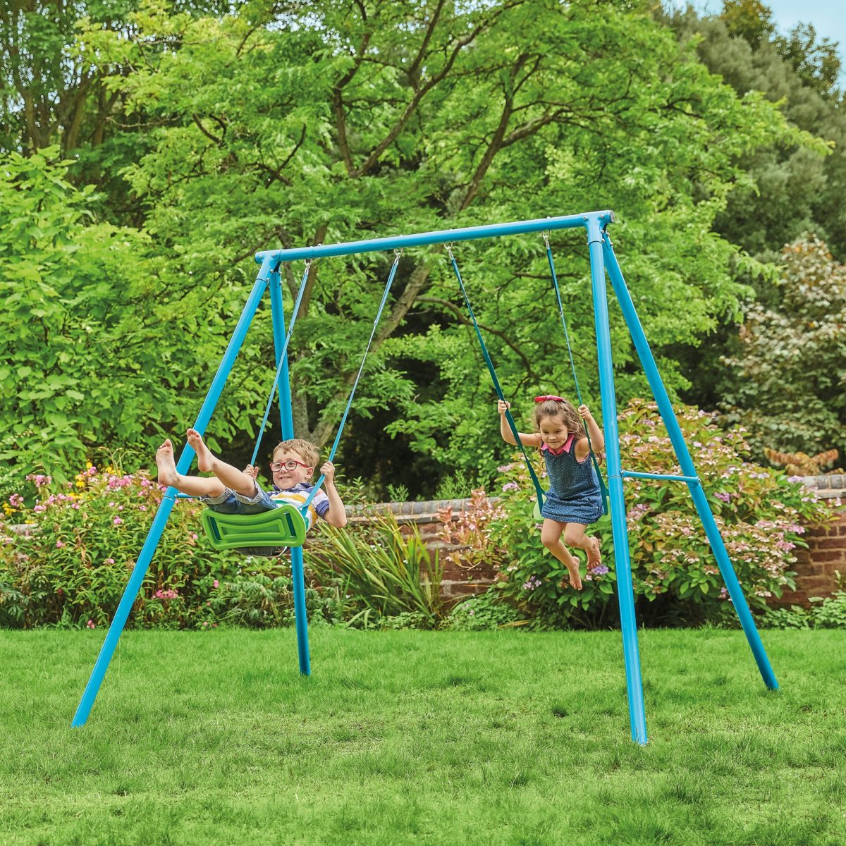 Tp Double Metal Swing Set - Outside Play