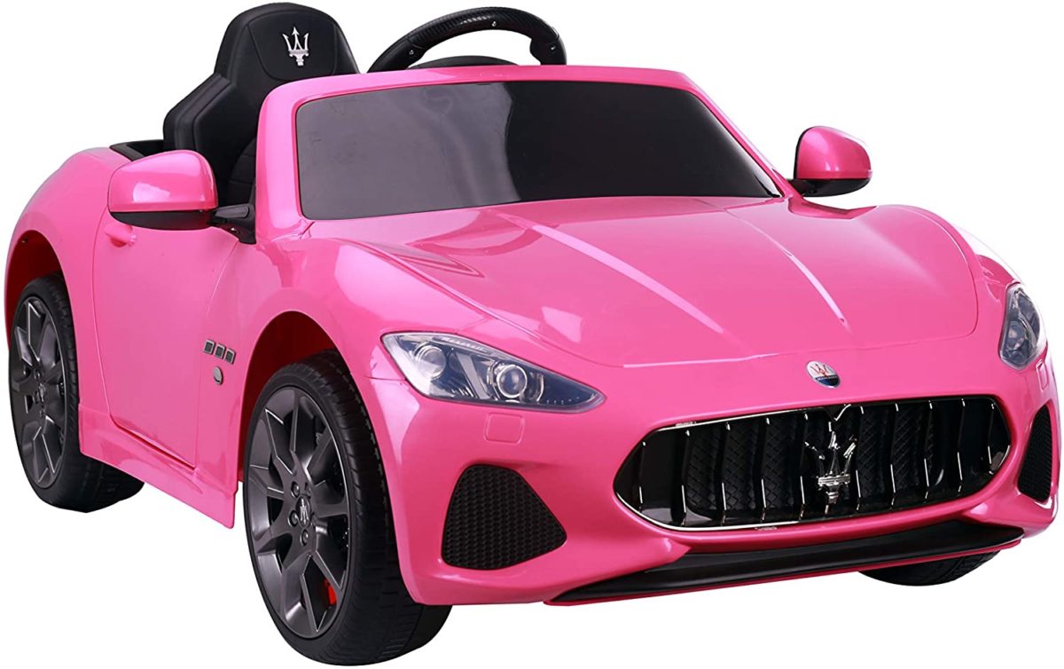 12V Licensed Kids Maserati Electric Car Pink Outside Play
