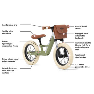 Berg Biky Retro Green Kids Balance Bike