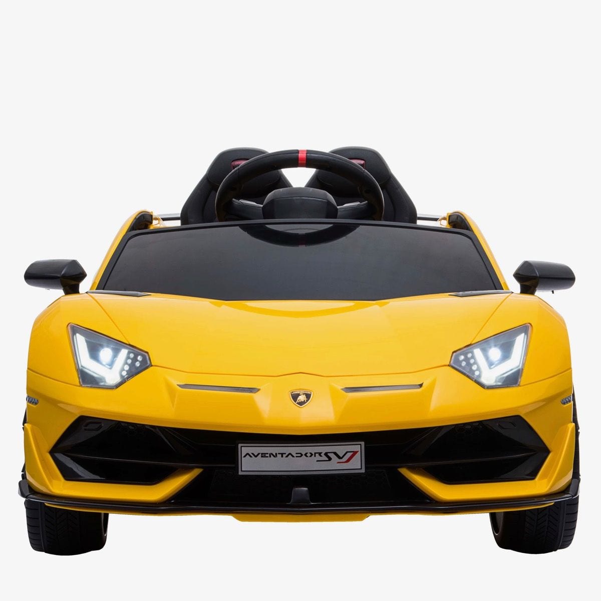 Licensed Lamborghini Aventador SVJ 12V Battery Electric Ride On Car -  Yellow - Outside Play