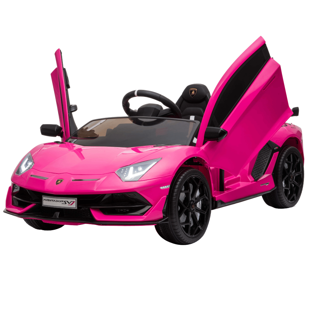Licensed 12V Kids Lamborghini Aventador Svj 12V Ride On Pink - Outside Play
