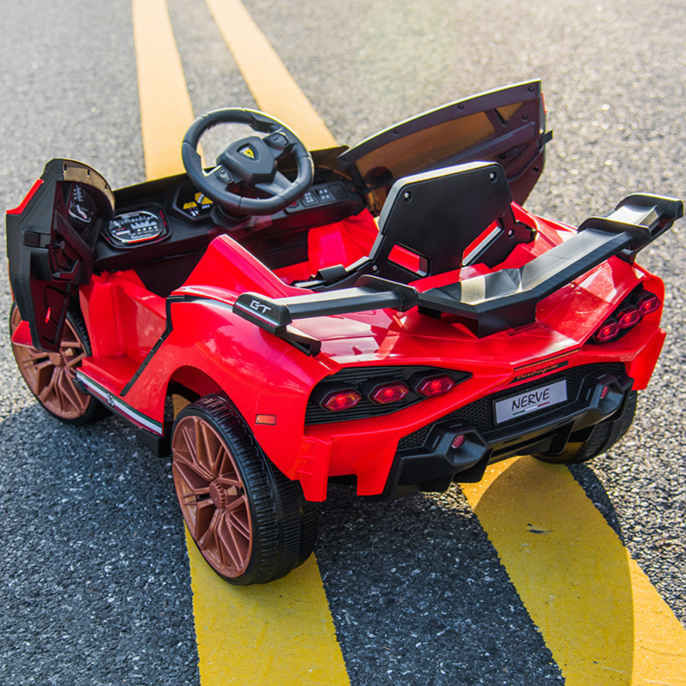 12v Lamborghini Sian Styled Kids Ride On Car Red – Outside Play