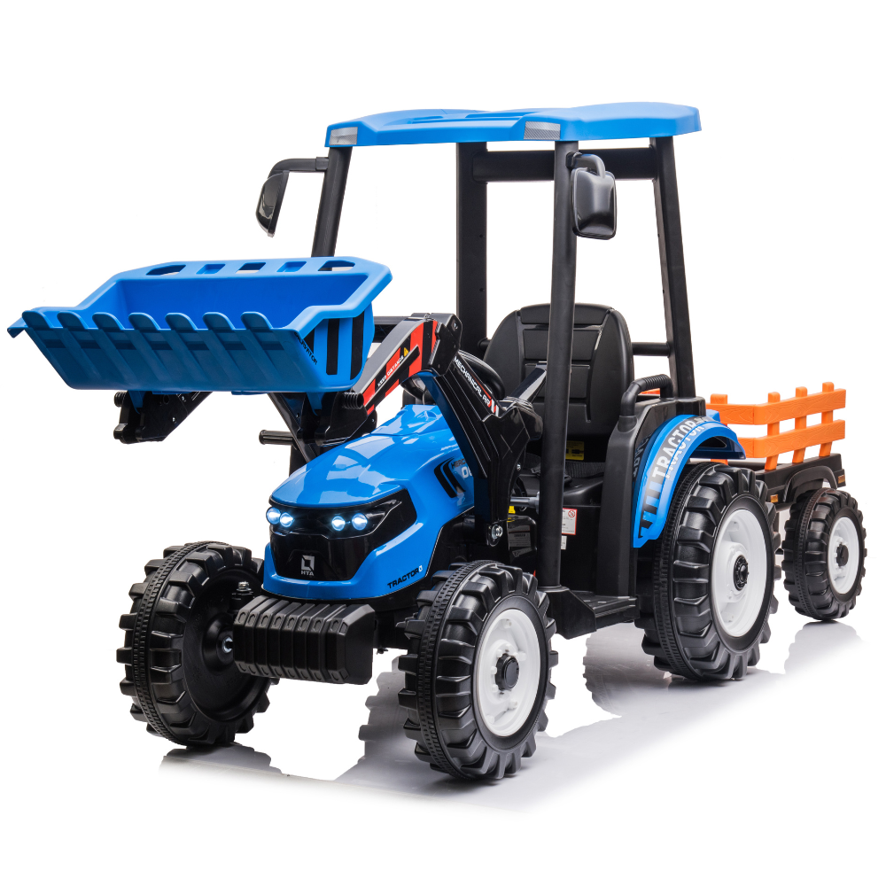 Kids ride on hot sale tractor with trailer