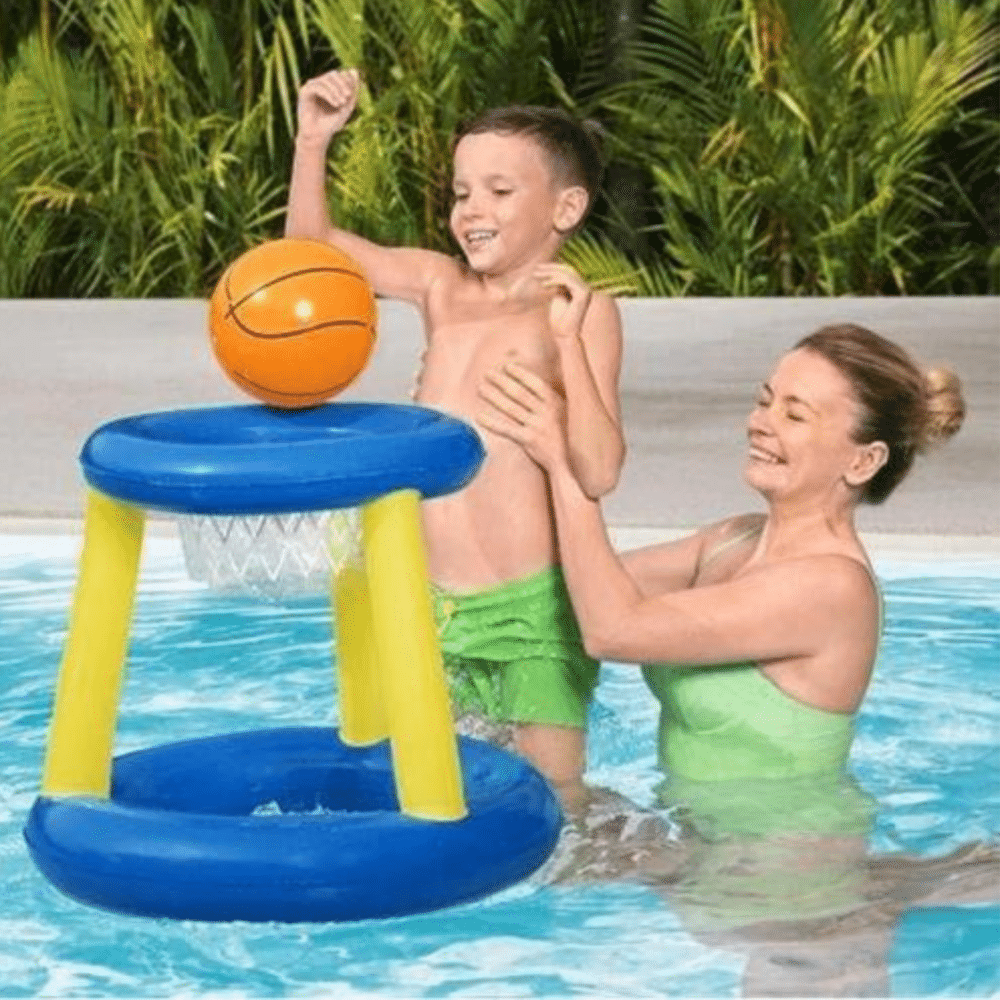 Bestway 52418 splash n hoop inflatable basketball floating pool game