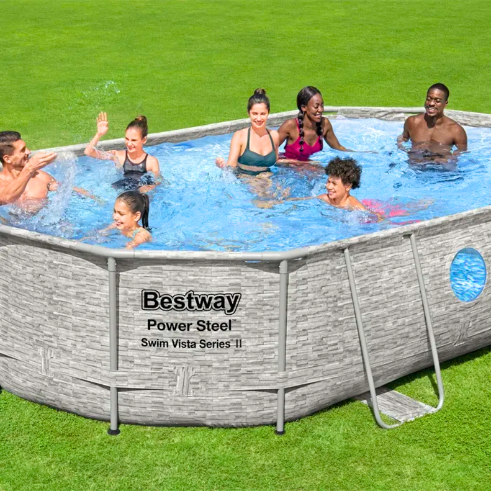 Oval inflatable pool online