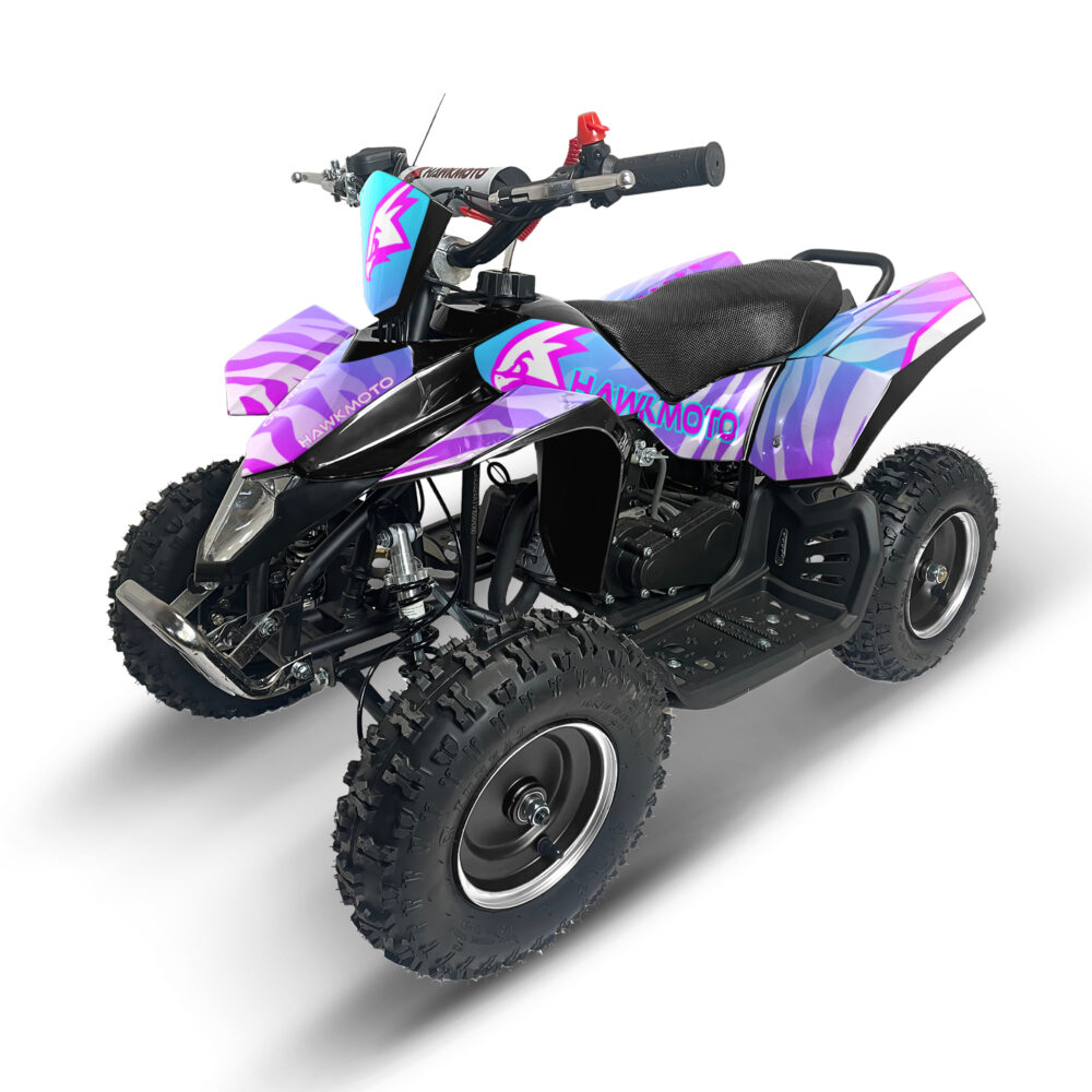 Hawkmoto sx-49r avenger v2 50cc mini kids quad bike assembled - neon tiger