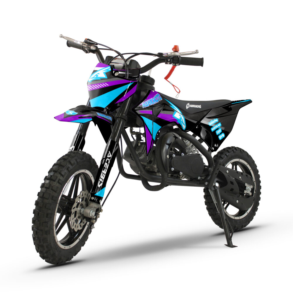 Hawkmoto mayhem v2 50cc kids mini dirt bike black – cyberwave