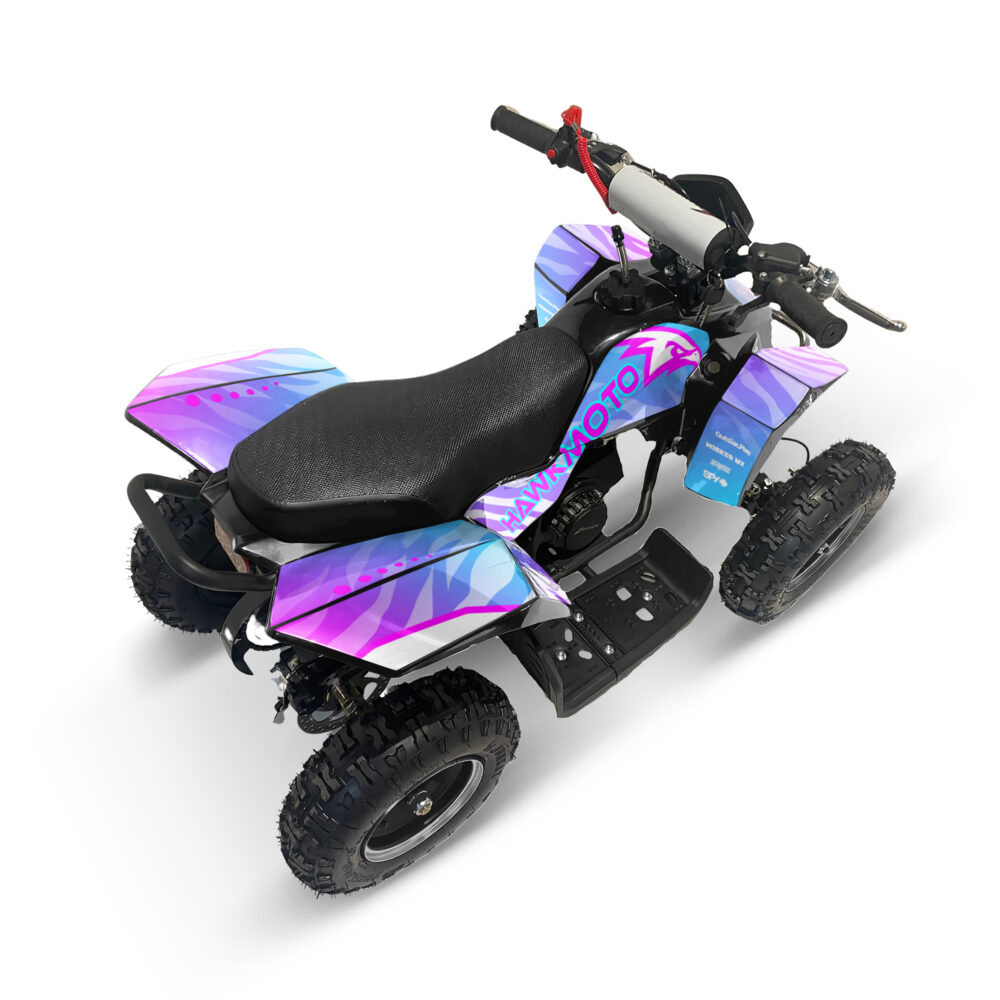 Hawkmoto sx-49r avenger v2 50cc mini kids quad bike assembled - neon tiger