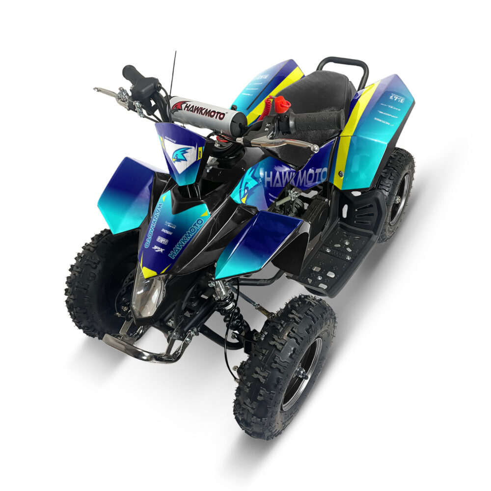 Hawkmoto sx-49r avenger v2 50cc mini kids quad bike assembled - aqua blaze