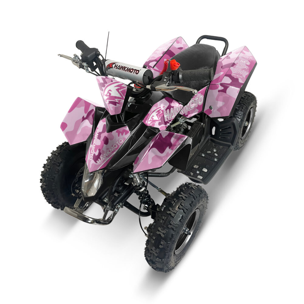 Hawkmoto sx-49r avenger v2 50cc mini kids quad bike assembled - pink camo