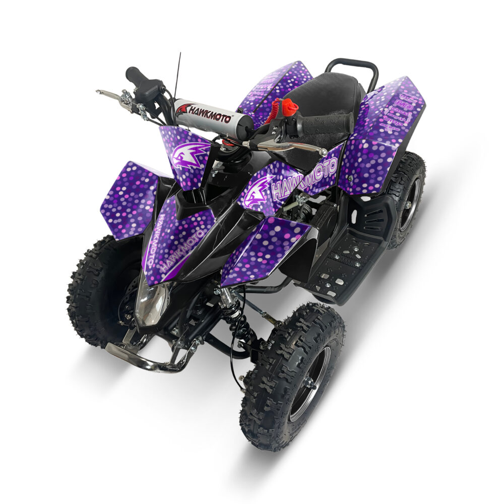 Hawkmoto sx-49r avenger v2 50cc mini kids quad bike assembled - purple disco