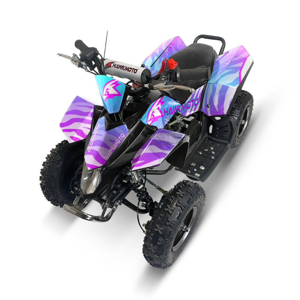 Hawkmoto sx-49r avenger v2 50cc mini kids quad bike assembled - neon tiger