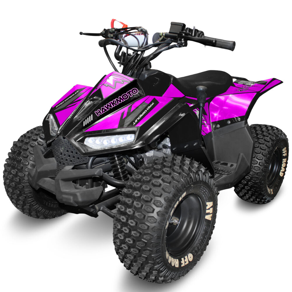 110cc kids quad bike hawkmoto chaos - magenta