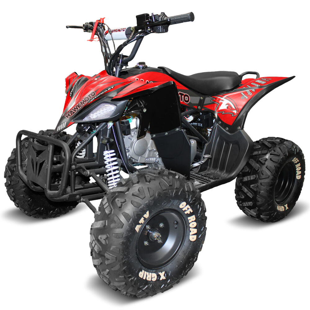 125cc kids quad bike hawkmoto havoc - crimson fury