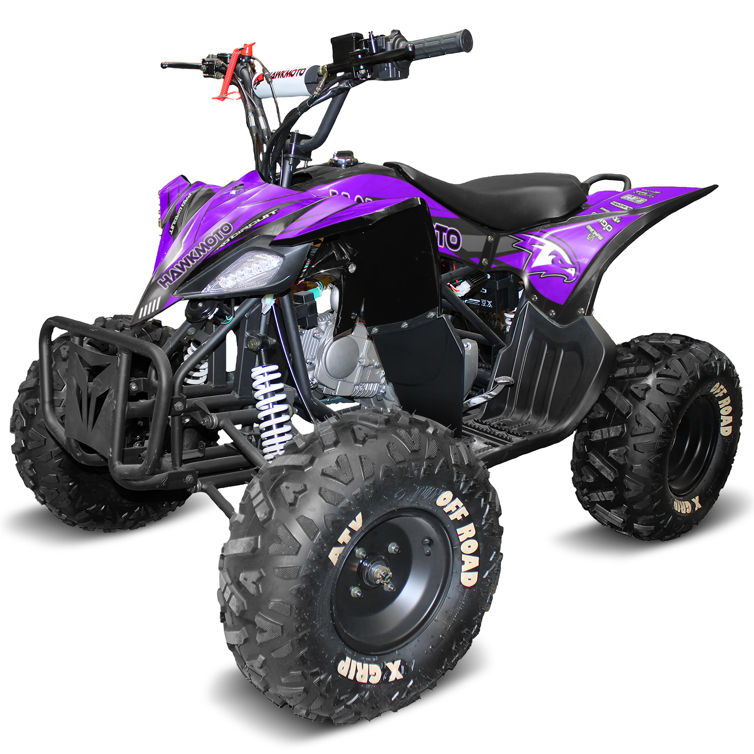 125cc kids quad bike hawkmoto havoc - purple haze