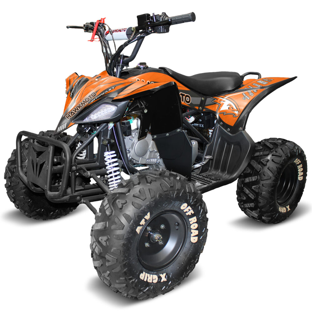 125cc kids quad bike hawkmoto havoc - orange crush