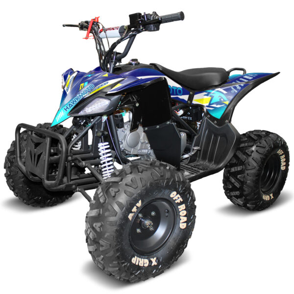 125cc kids quad bike hawkmoto havoc - aqua blaze