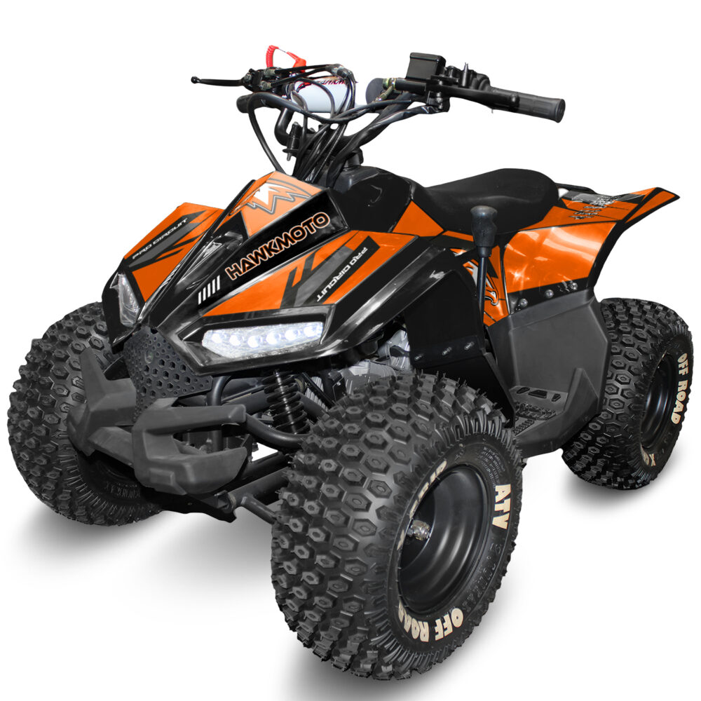 110cc kids quad bike hawkmoto chaos - orange crush