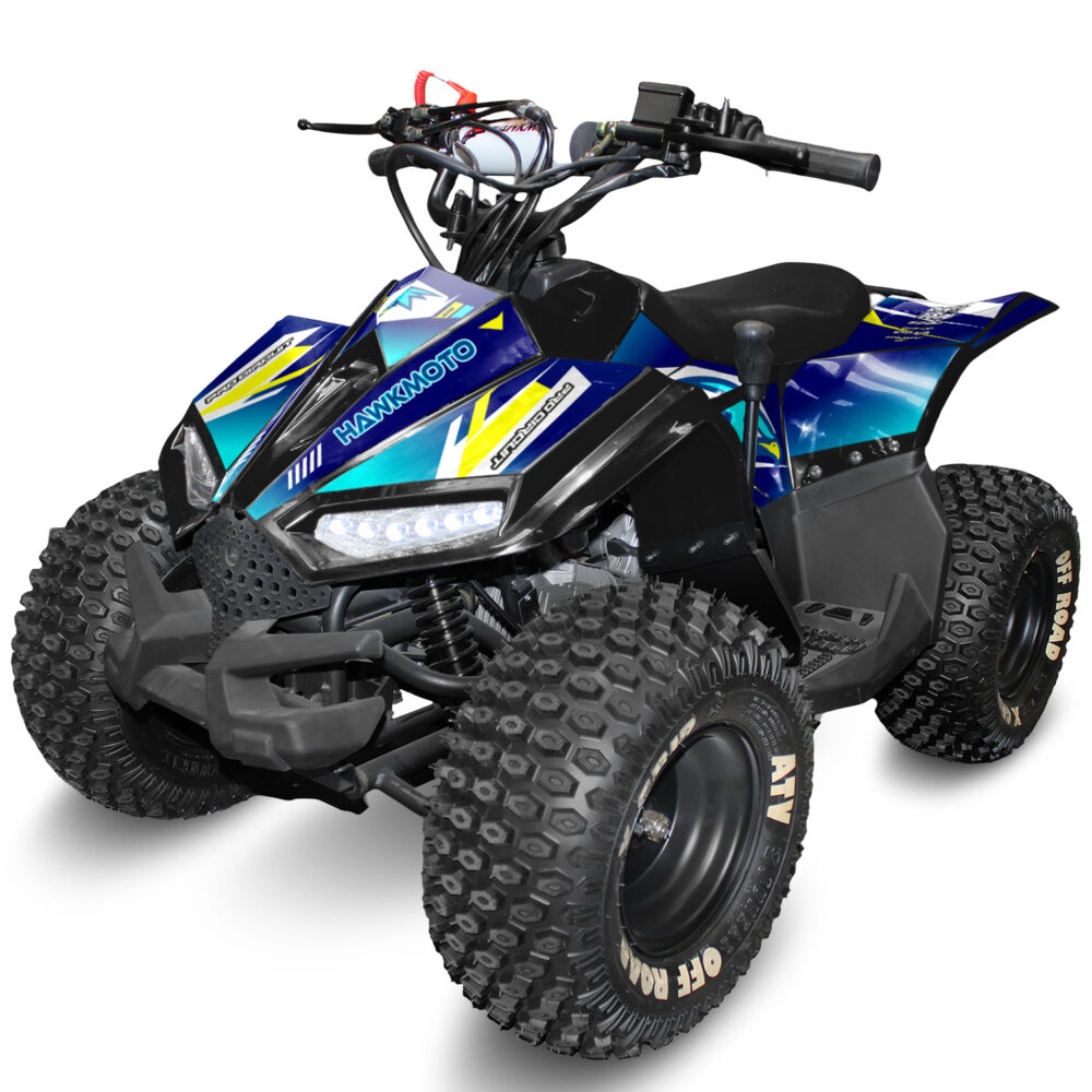 110cc kids quad bike hawkmoto chaos - Aqua Blaze