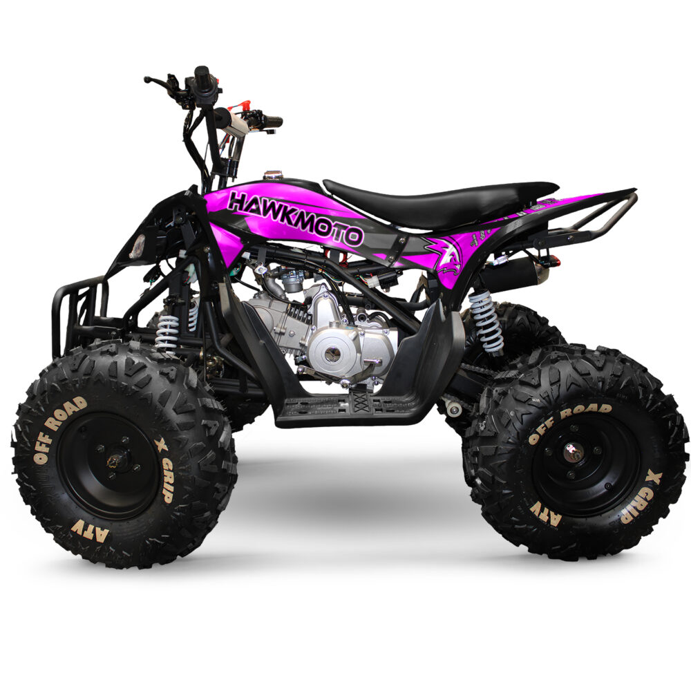 125cc kids quad bike hawkmoto havoc - magenta