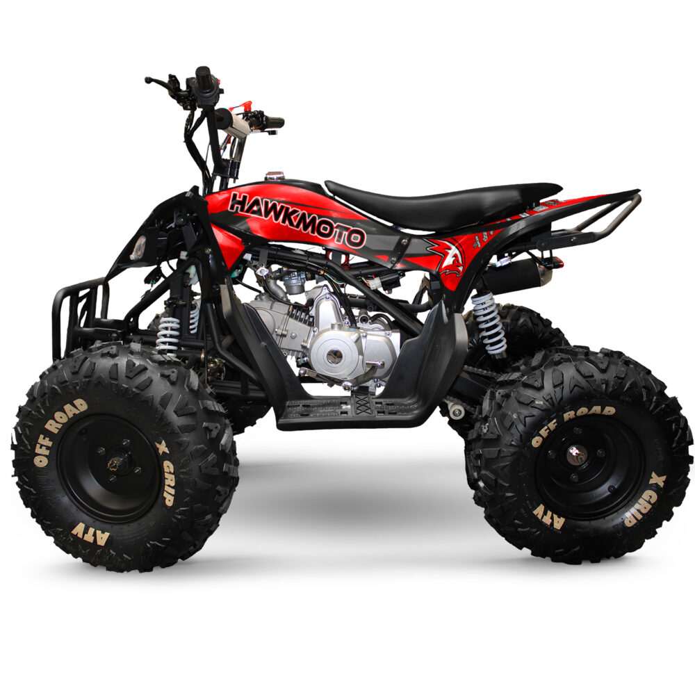 125cc kids quad bike hawkmoto havoc - crimson fury