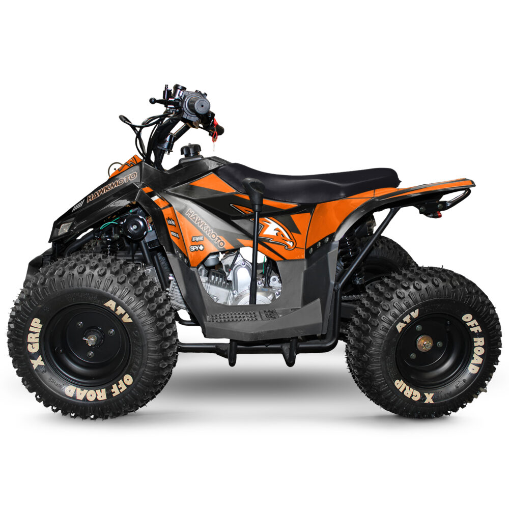 110cc kids quad bike hawkmoto chaos - orange crush