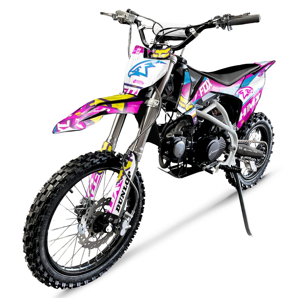 Hawkmoto hmx pro 125cc semi automatic kids pit bike 17/14 - Pink Fox