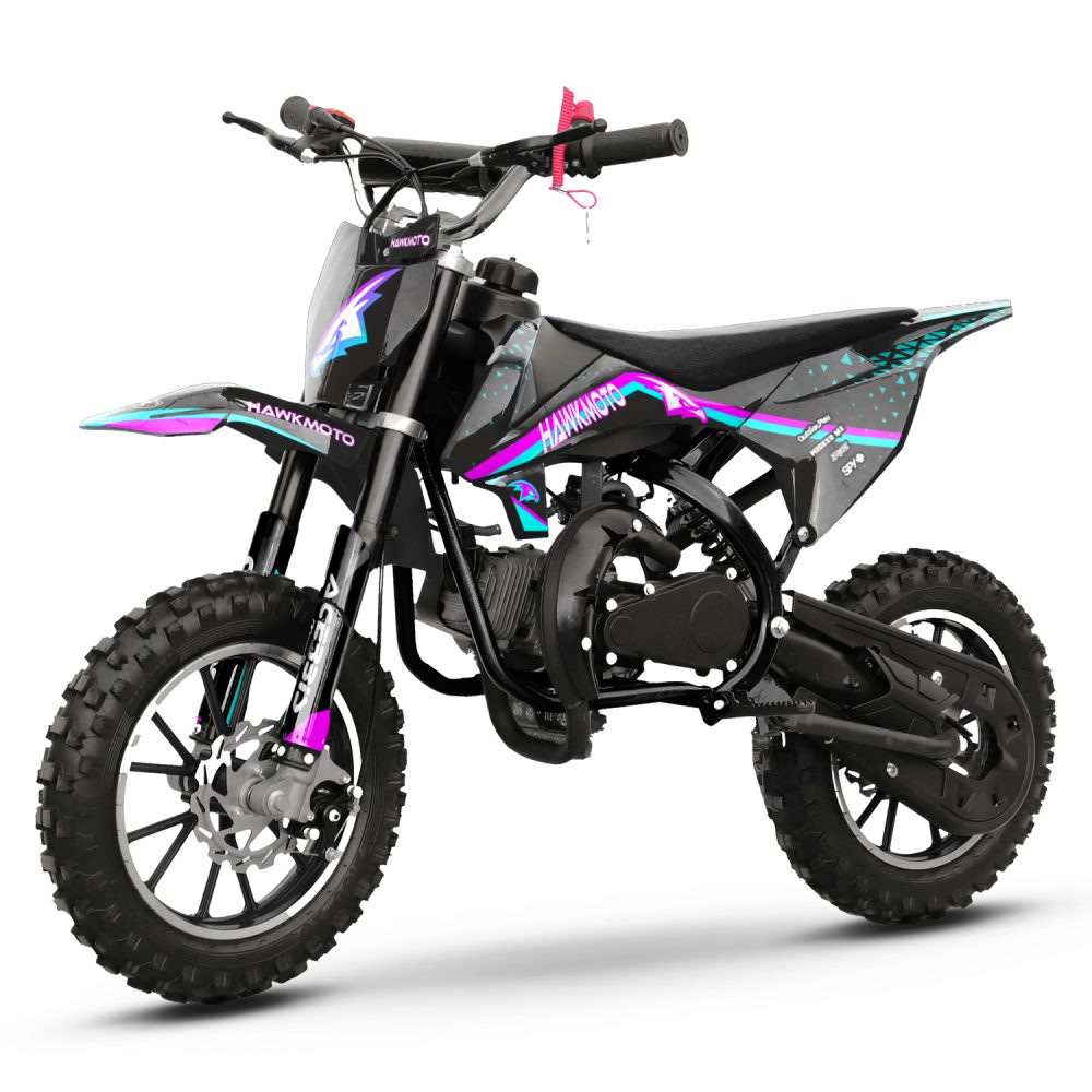 Hawkmoto mayhem v3 50cc kids mini dirt bike black – ray