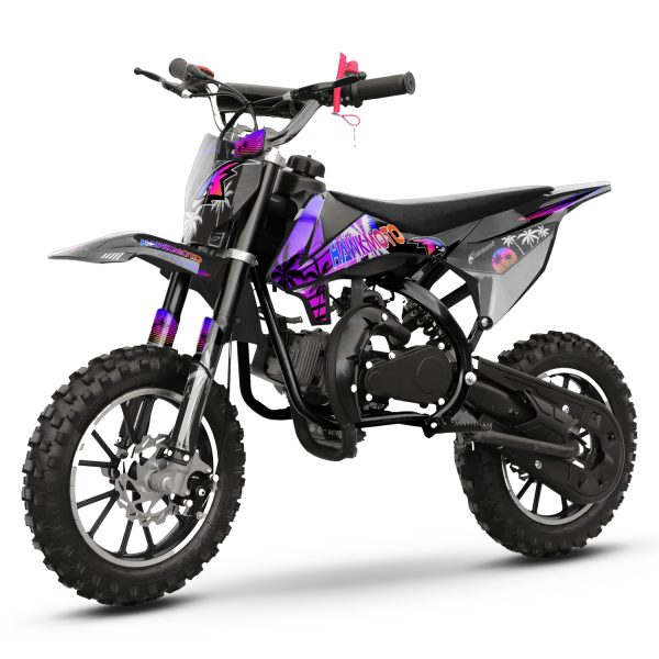 Hawkmoto mayhem v3 50cc kids mini dirt bike black – palms