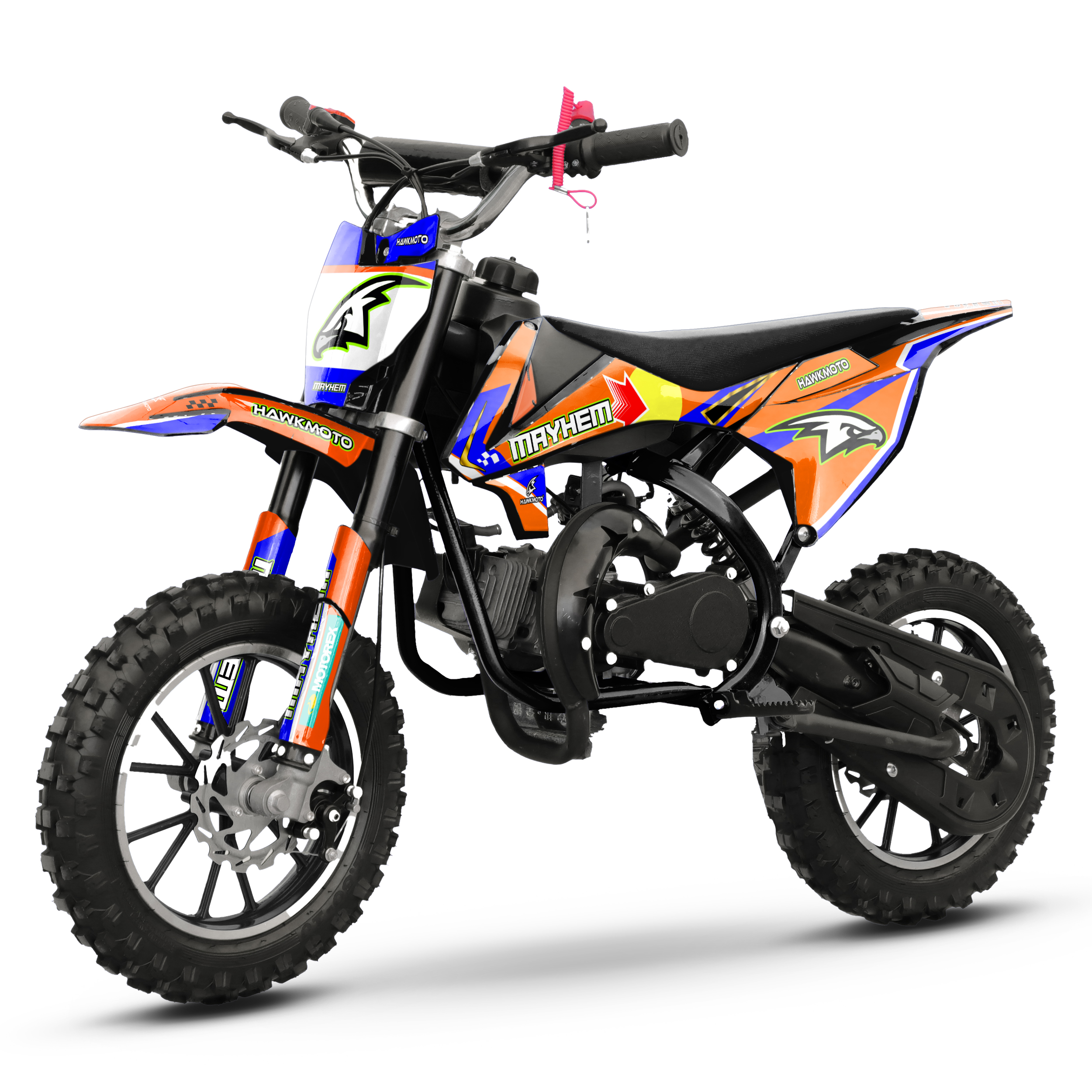 Hawkmoto mayhem v3 50cc kids mini dirt bike black – tracer