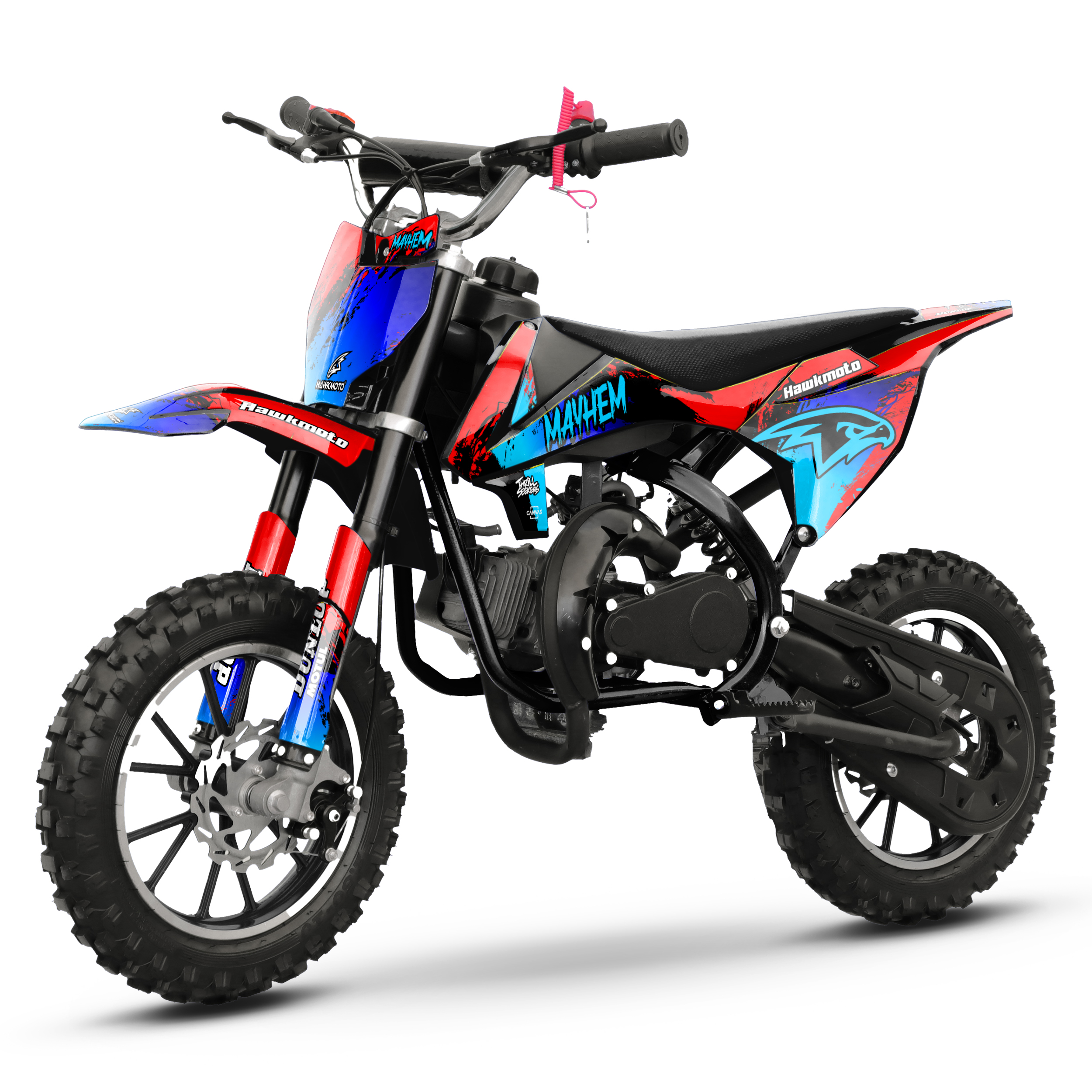 Hawkmoto mayhem v3 50cc kids mini dirt bike black - Amaterasu