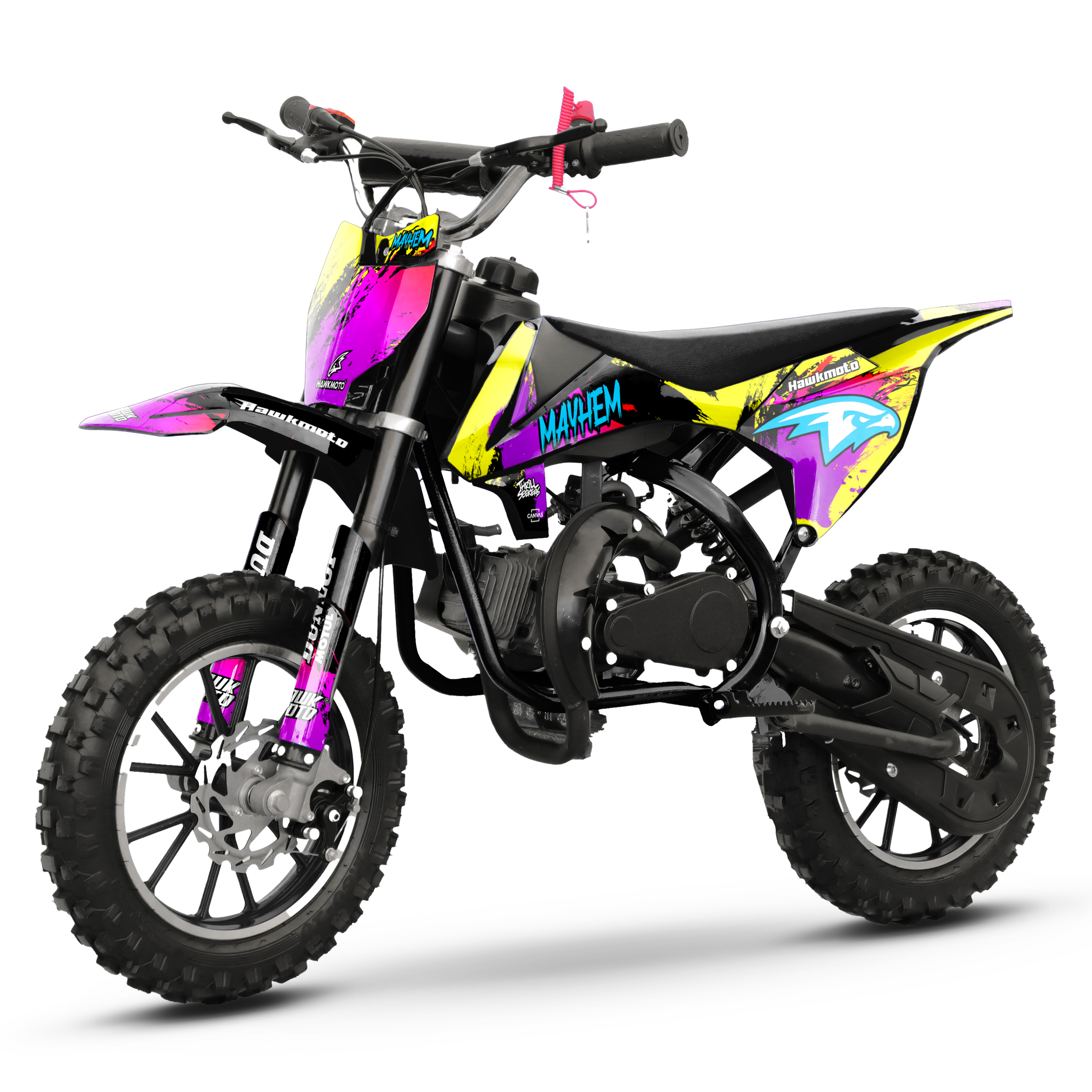 Hawkmoto mayhem v3 50cc kids mini dirt bike black – Chouchou