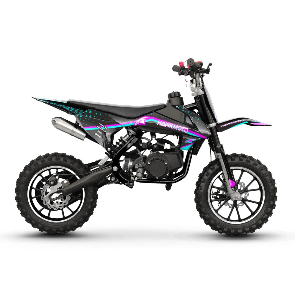 Hawkmoto mayhem v3 50cc kids mini dirt bike black – ray