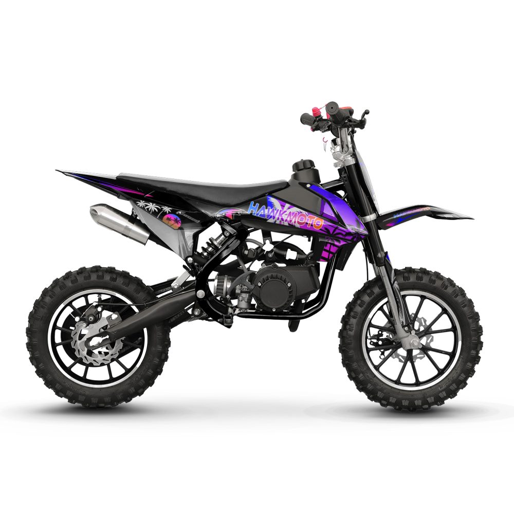 Hawkmoto mayhem v3 50cc kids mini dirt bike black – palms