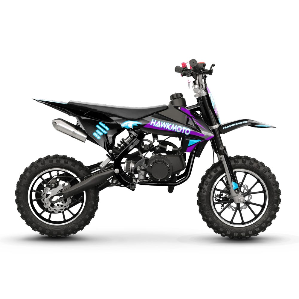 Hawkmoto mayhem v3 50cc kids mini dirt bike black – cyberwave