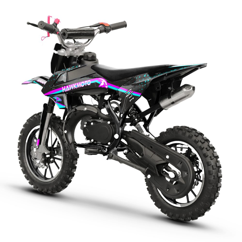 Hawkmoto mayhem v3 50cc kids mini dirt bike black – ray