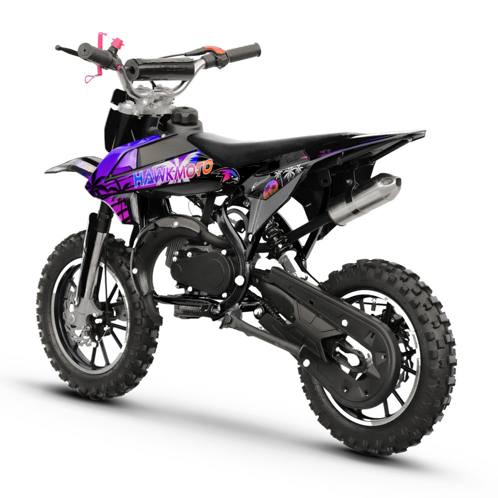 Hawkmoto mayhem v3 50cc kids mini dirt bike black – palms