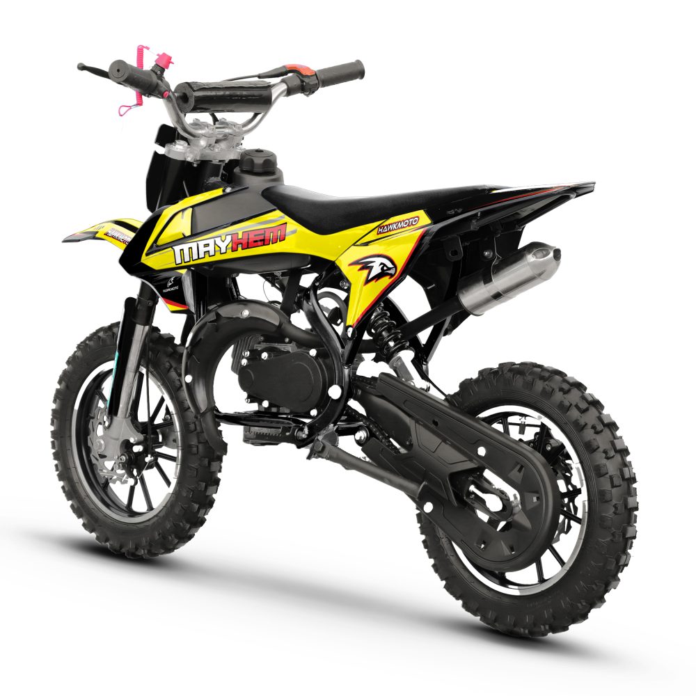 Hawkmoto mayhem v3 50cc kids mini dirt bike black – yumi