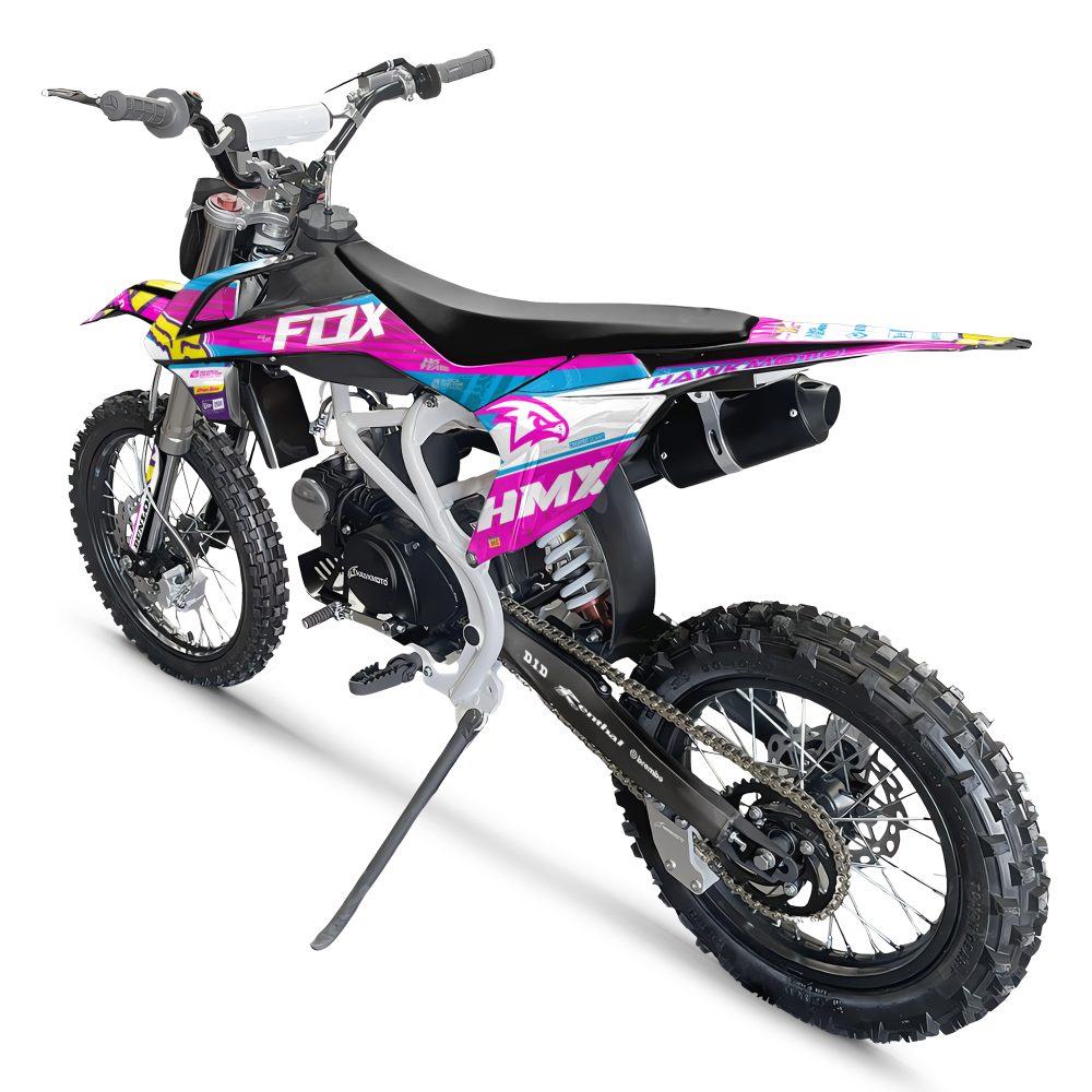 Hawkmoto hmx pro 125cc semi automatic kids pit bike 17/14 - Pink Fox