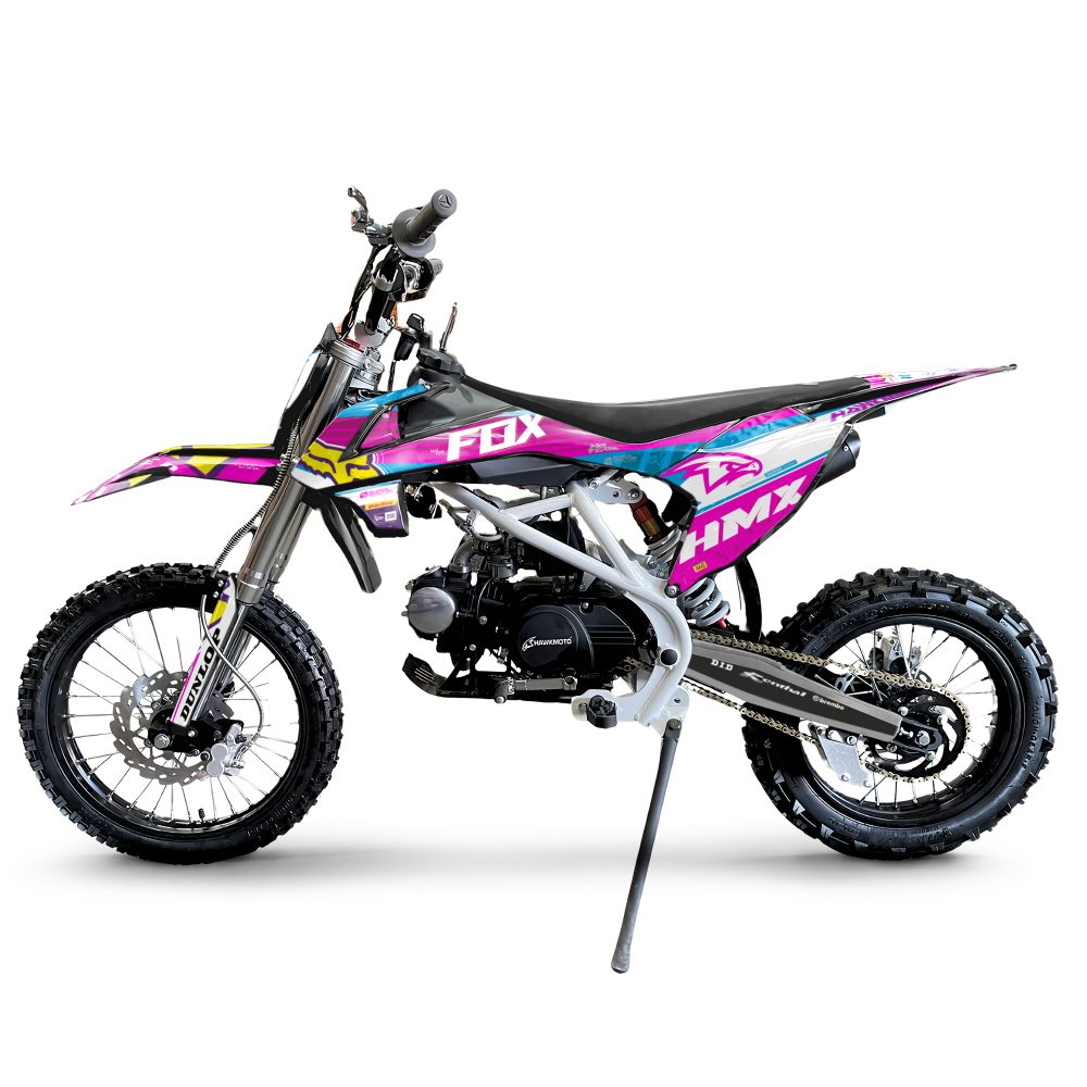 Hawkmoto hmx pro 125cc semi automatic kids pit bike 17/14 - Pink Fox