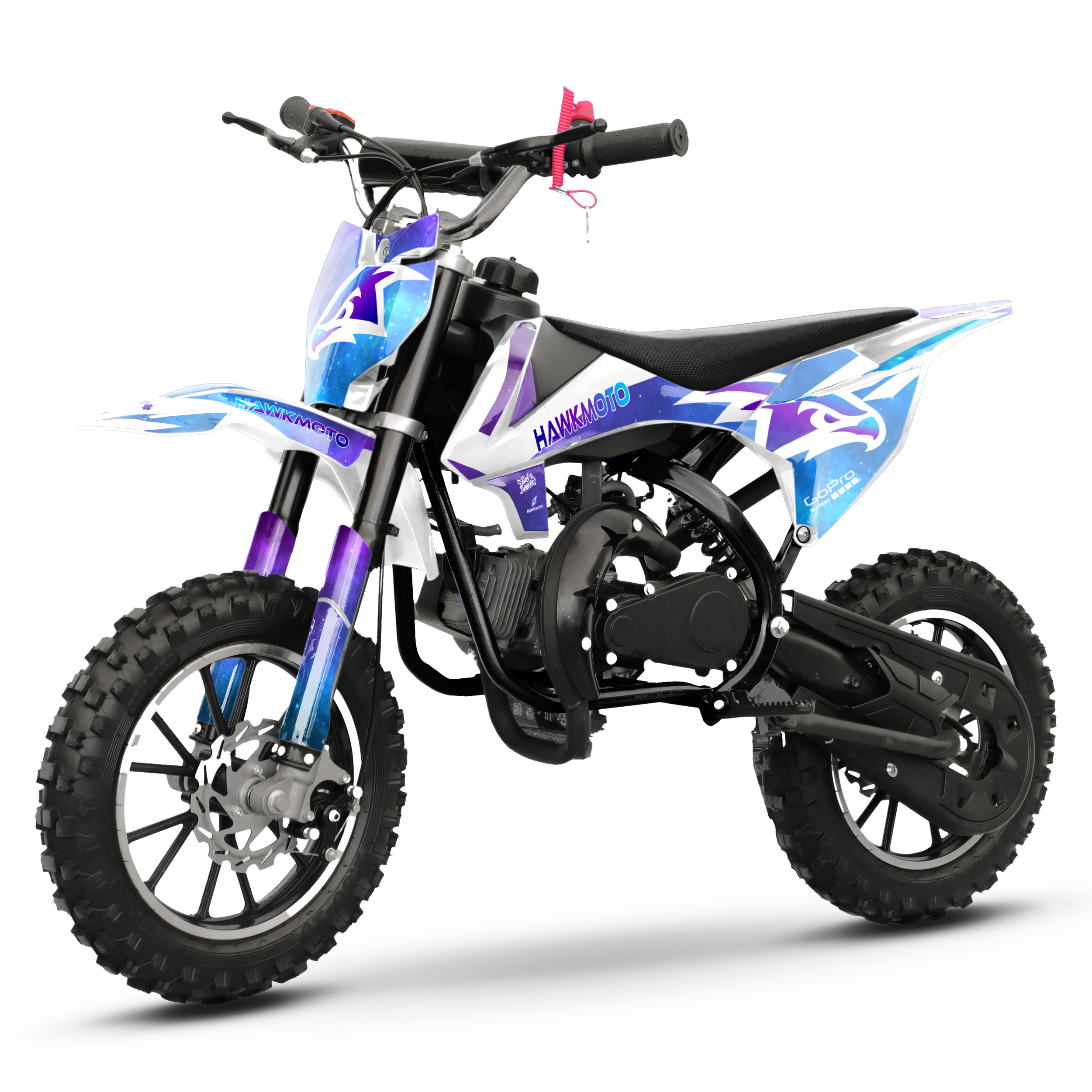 Hawkmoto mayhem v3 50cc kids mini dirt bike white – galaxy