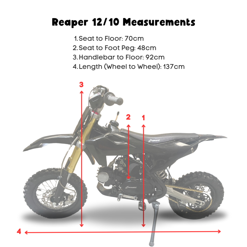 Hawkmoto Reaper Semi Automatic Kids Pit Bike | 70cc | 90cc | 80cc | 110cc | 12/10