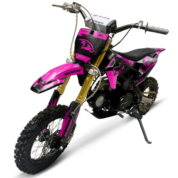 Hawkmoto reaper 12/10 semi automatic kids pit bike | 70cc | 80cc | 90cc | 110cc - carbon pink