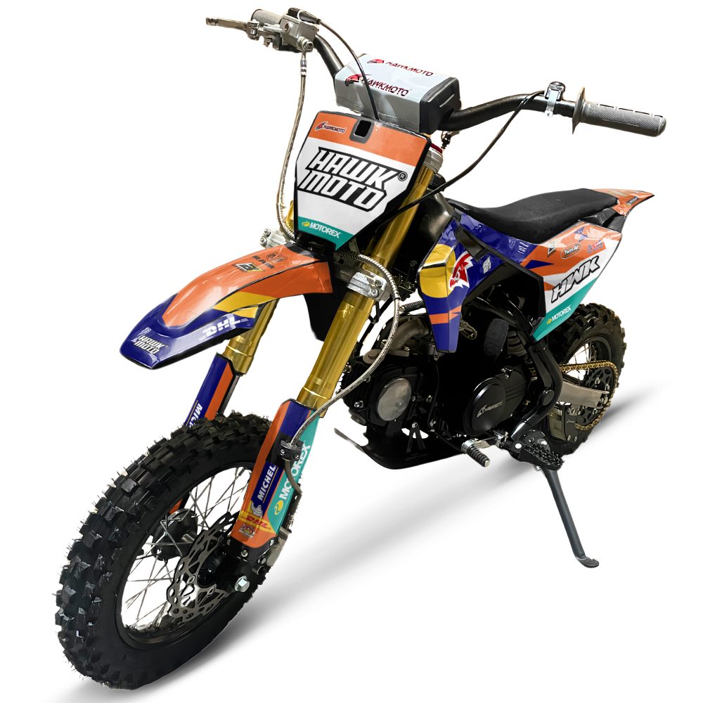 Hawkmoto reaper 12/10 semi automatic kids pit bike | 70cc | 80cc | 90cc | 110cc - sunrise